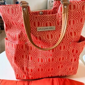 Petunia Pickle Bottom Red Geometric Baby Bag